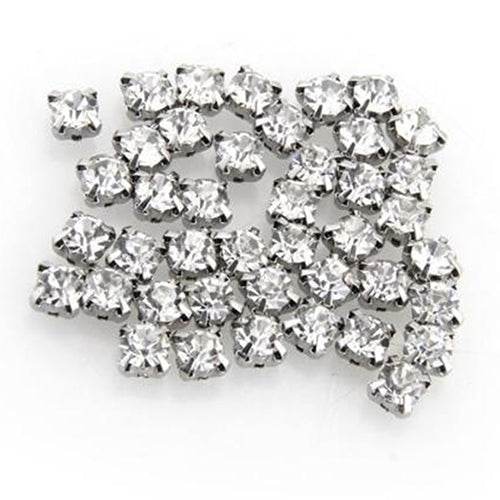 100 Pcs Silver Plated Shiny Rhinestone Spacer Beads DIY Sewing Jewelry Decoration Image 4