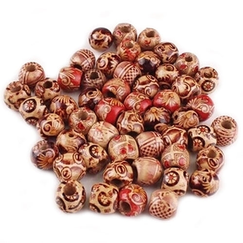 100pcs 10mm Mixed Wood Round Beads Jewelry Making Loose Spacer Charms Findings Image 2