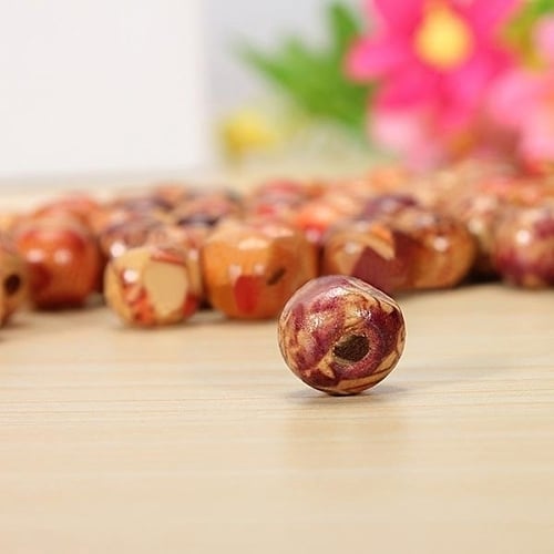 100pcs 10mm Mixed Wood Round Beads Jewelry Making Loose Spacer Charms Findings Image 3