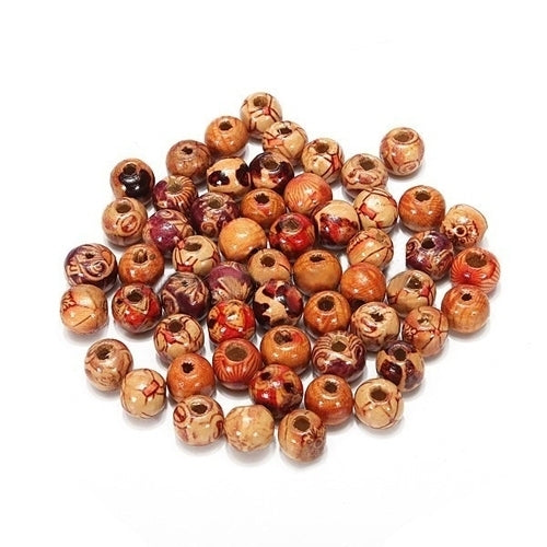 100pcs 10mm Mixed Wood Round Beads Jewelry Making Loose Spacer Charms Findings Image 4