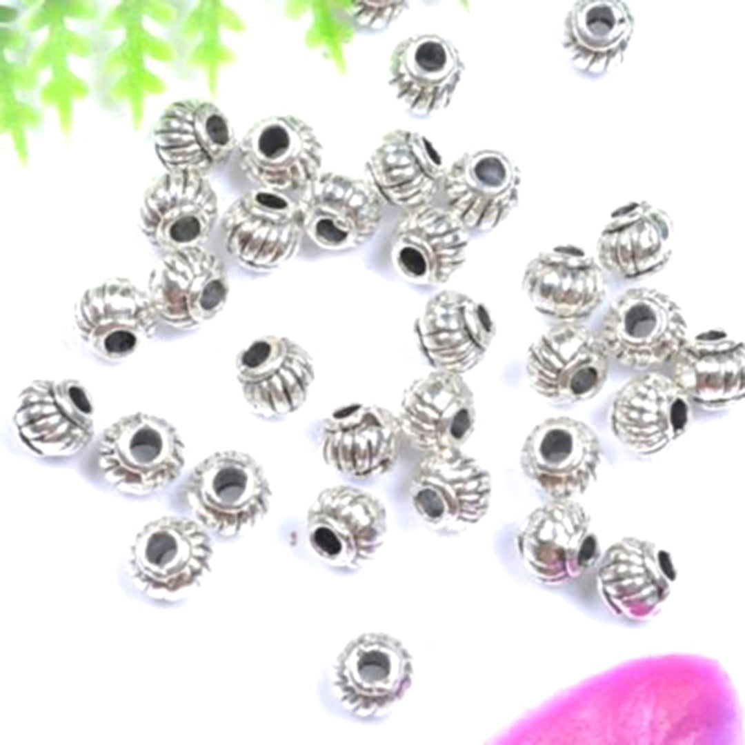 100Pcs Tibetan Silver Charms Spacer Beads Jewelry Findings Making DIY Crafts Image 3