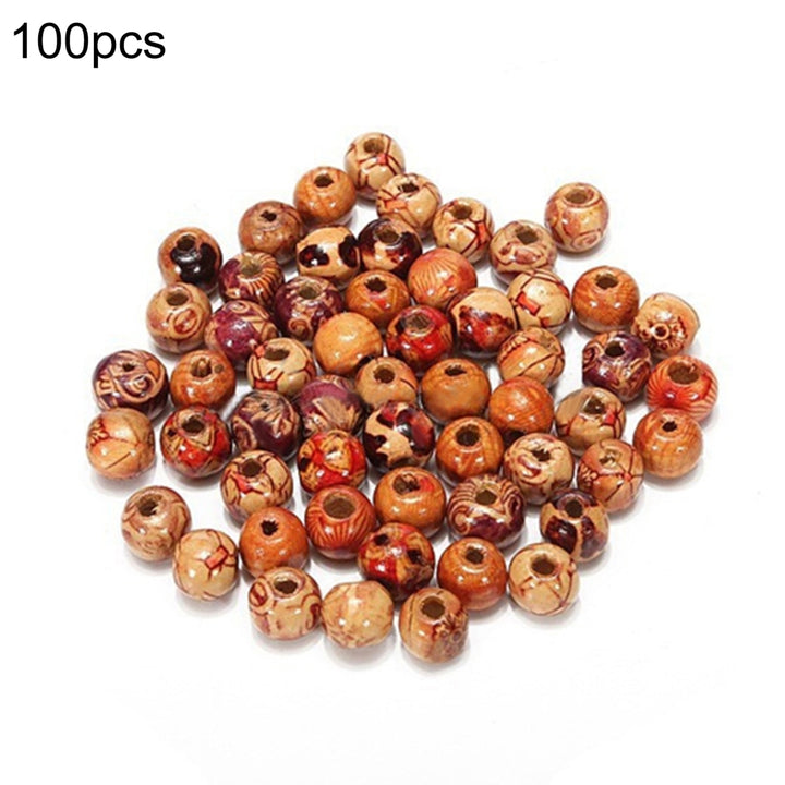 100pcs 10mm Mixed Wood Round Beads Jewelry Making Loose Spacer Charms Findings Image 6