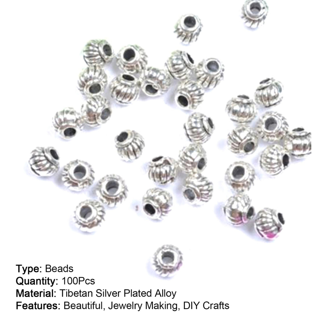 100Pcs Tibetan Silver Charms Spacer Beads Jewelry Findings Making DIY Crafts Image 6