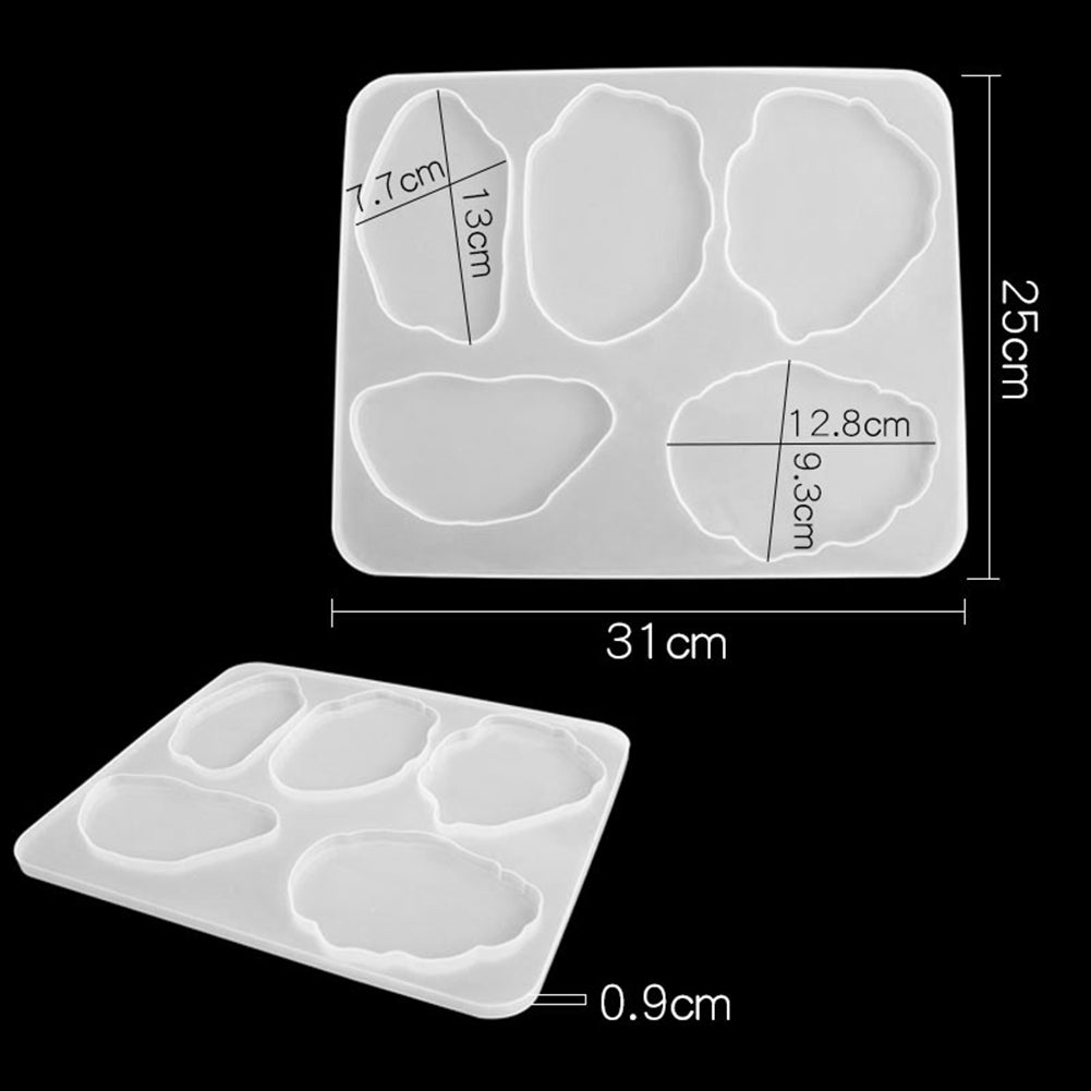 5 Irregular Cavity Silicone Epoxy Resin Cup Pad Coaster DIY Craft Making Mould Image 11