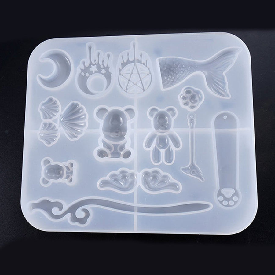 Bear Fishtail Shell Moon Silicone Mold Making DIY Handmade Tool Epoxy Craft Image 1