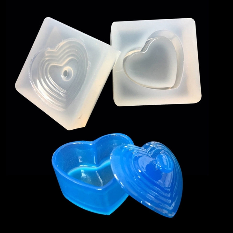 2Pcs Silicone Mold Heart Jewelry Making DIY Mould Resin Decoration Craft Image 1