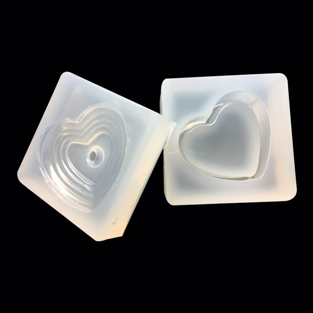 2Pcs Silicone Mold Heart Jewelry Making DIY Mould Resin Decoration Craft Image 4