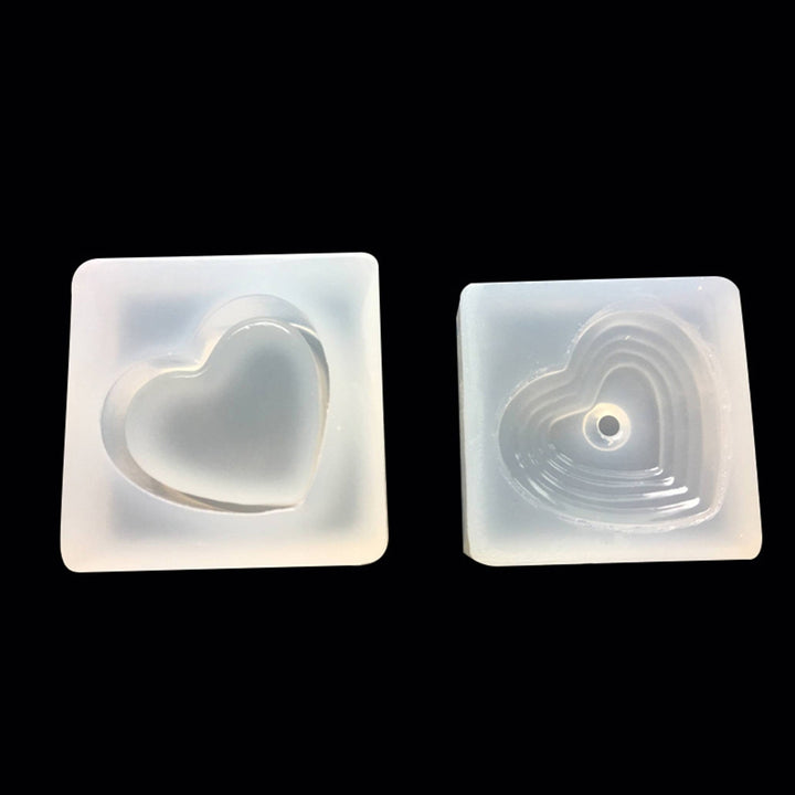 2Pcs Silicone Mold Heart Jewelry Making DIY Mould Resin Decoration Craft Image 4