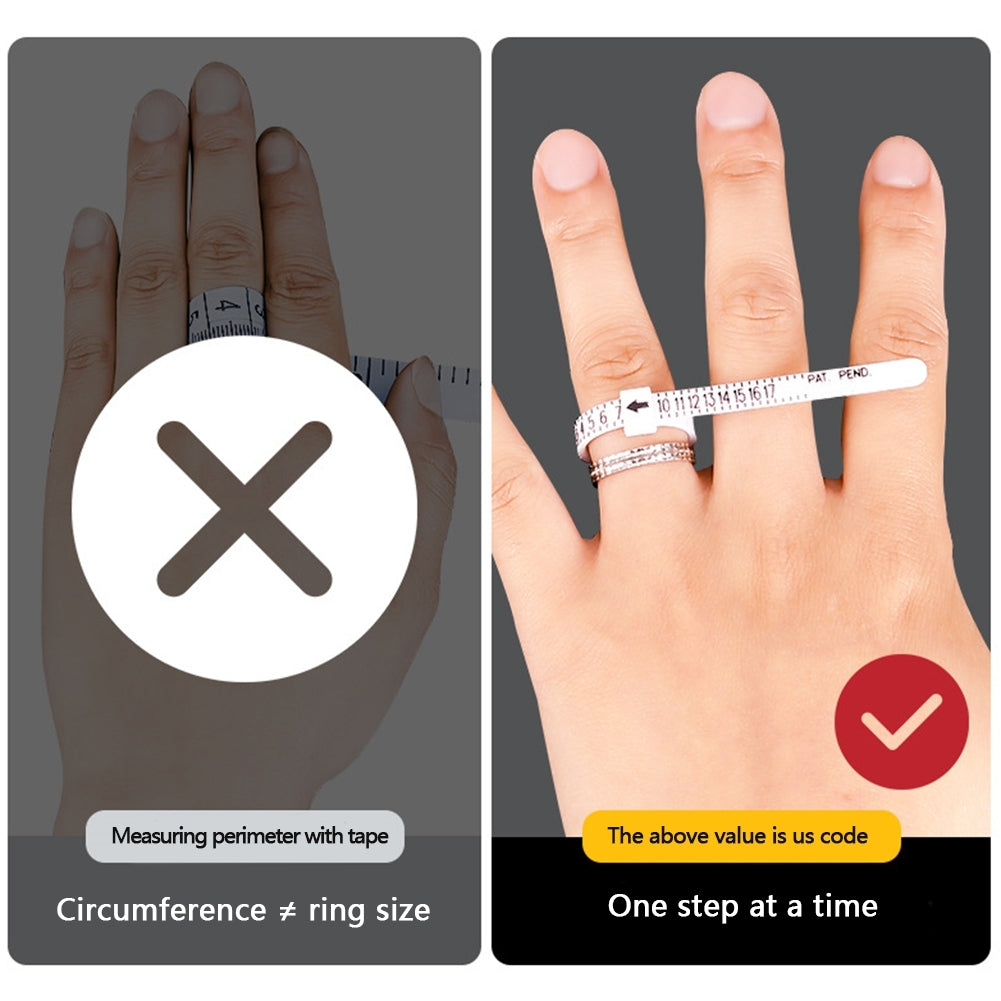 10Pcs American Ring Size Plastic Ruler Finger Circumference Gauge Measuring Tool Image 3