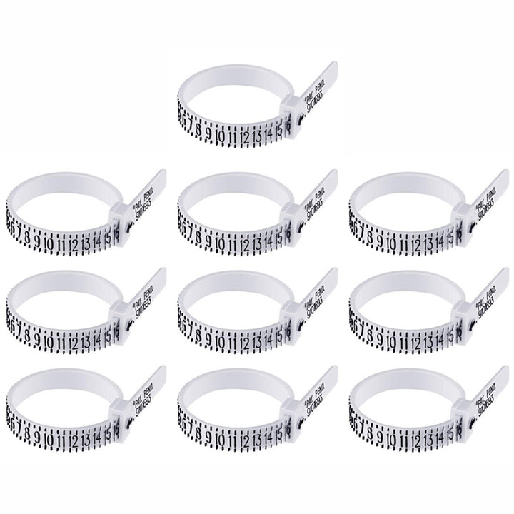 10Pcs American Ring Size Plastic Ruler Finger Circumference Gauge Measuring Tool Image 11