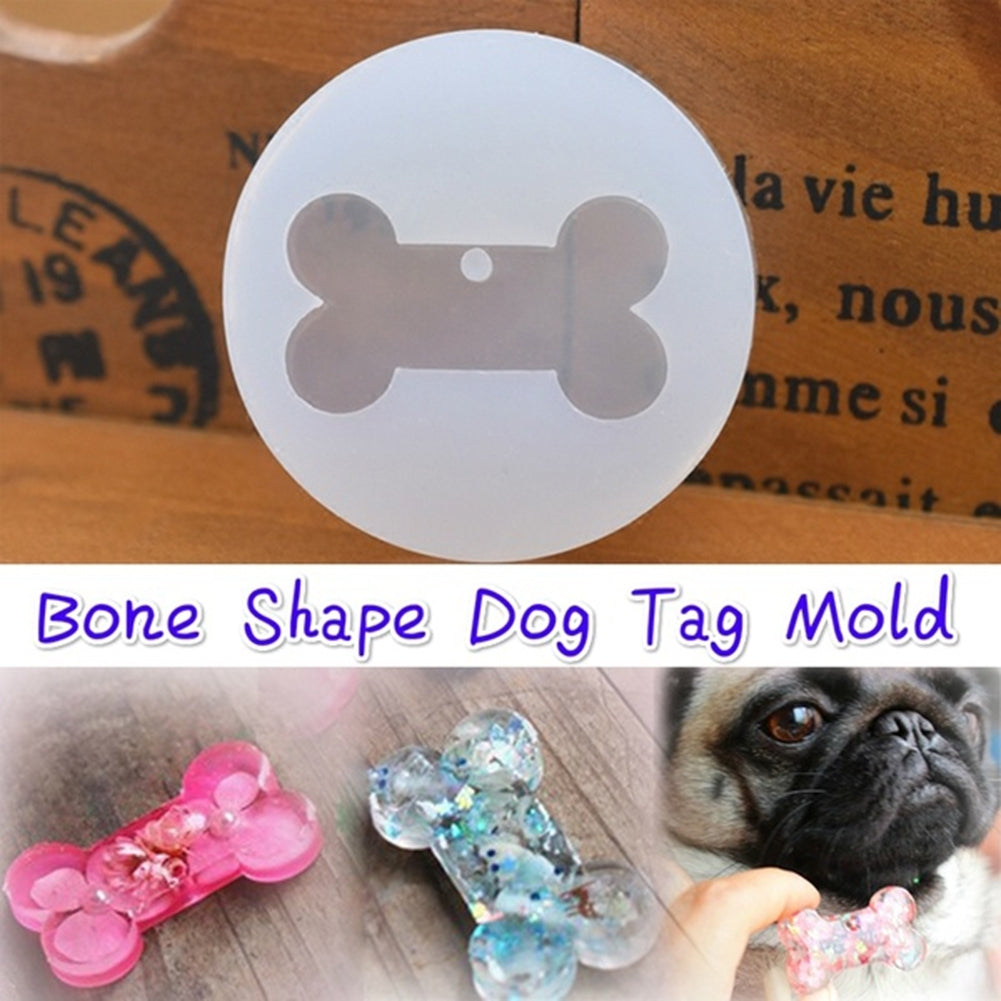 Bone Shape Silicone Mold DIY Dog Tag Pendant Handmade Craft Jewelry Making Tools Image 2