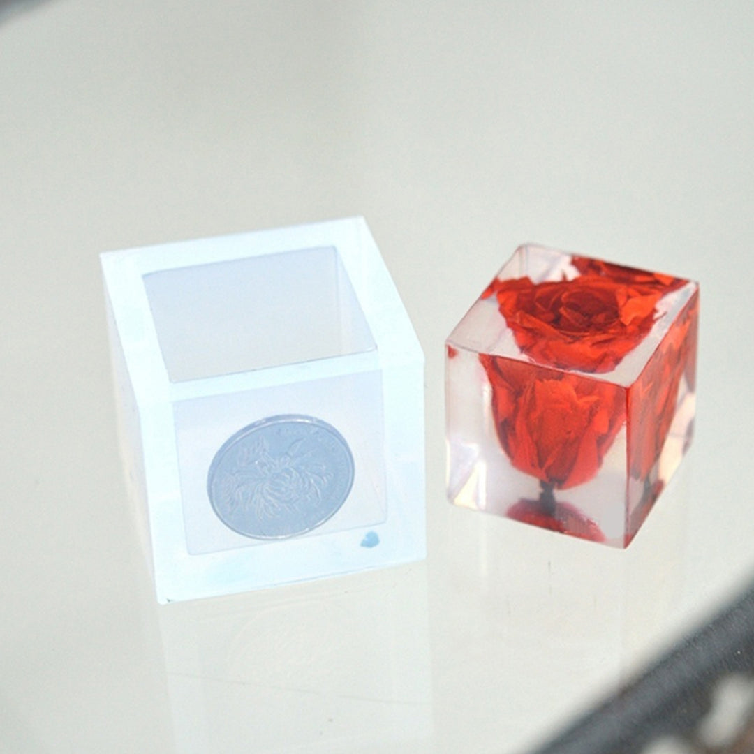 Square Cube Shape Silicone Mold Pendant Jewelry Making DIY Resin Casting Mould for Home Image 3