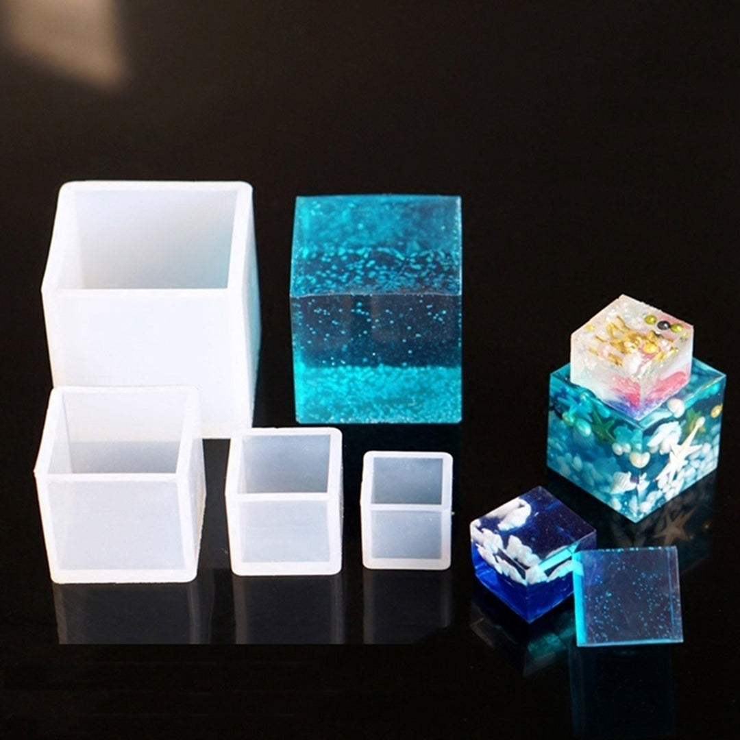 Square Cube Shape Silicone Mold Pendant Jewelry Making DIY Resin Casting Mould for Home Image 4
