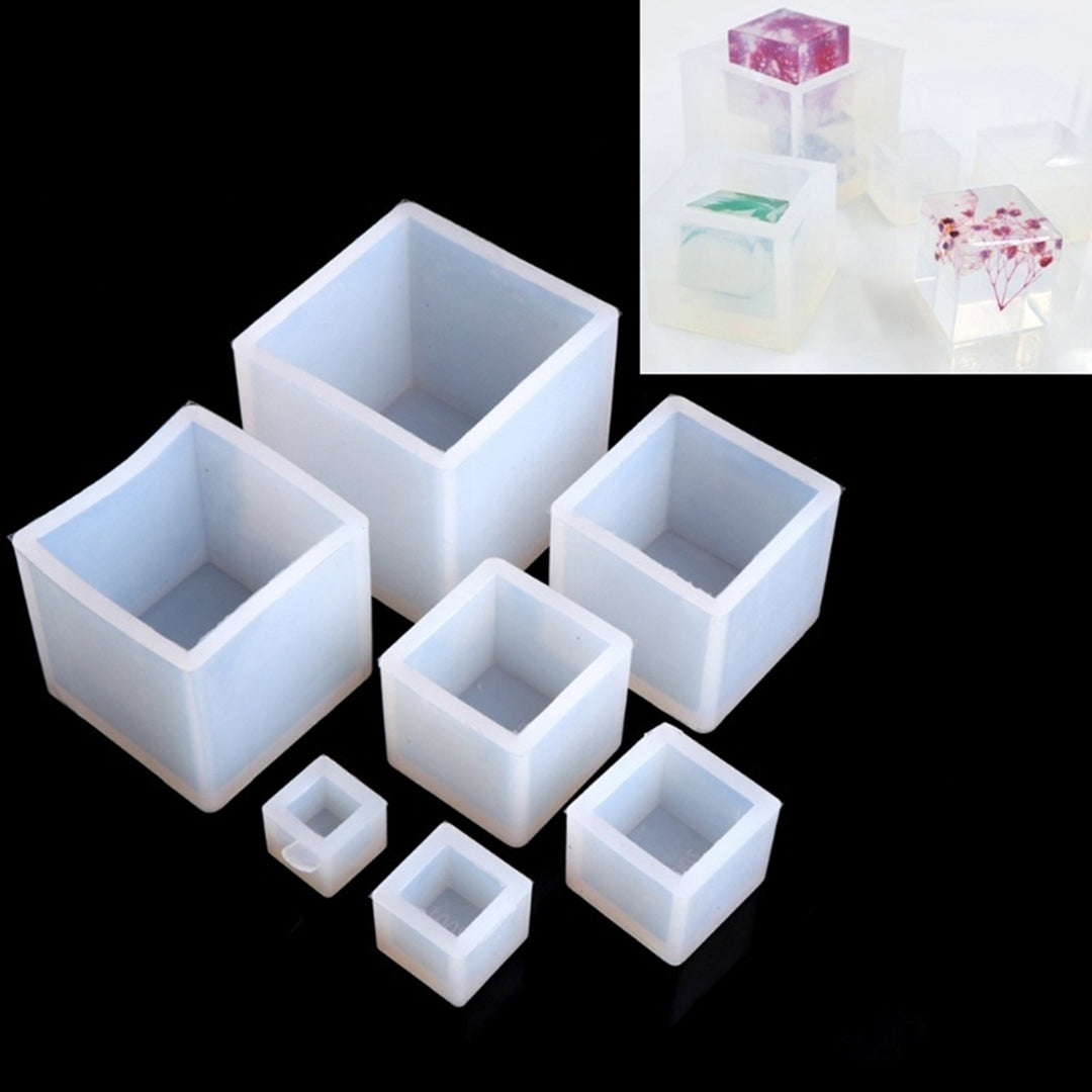 Square Cube Shape Silicone Mold Pendant Jewelry Making DIY Resin Casting Mould for Home Image 6