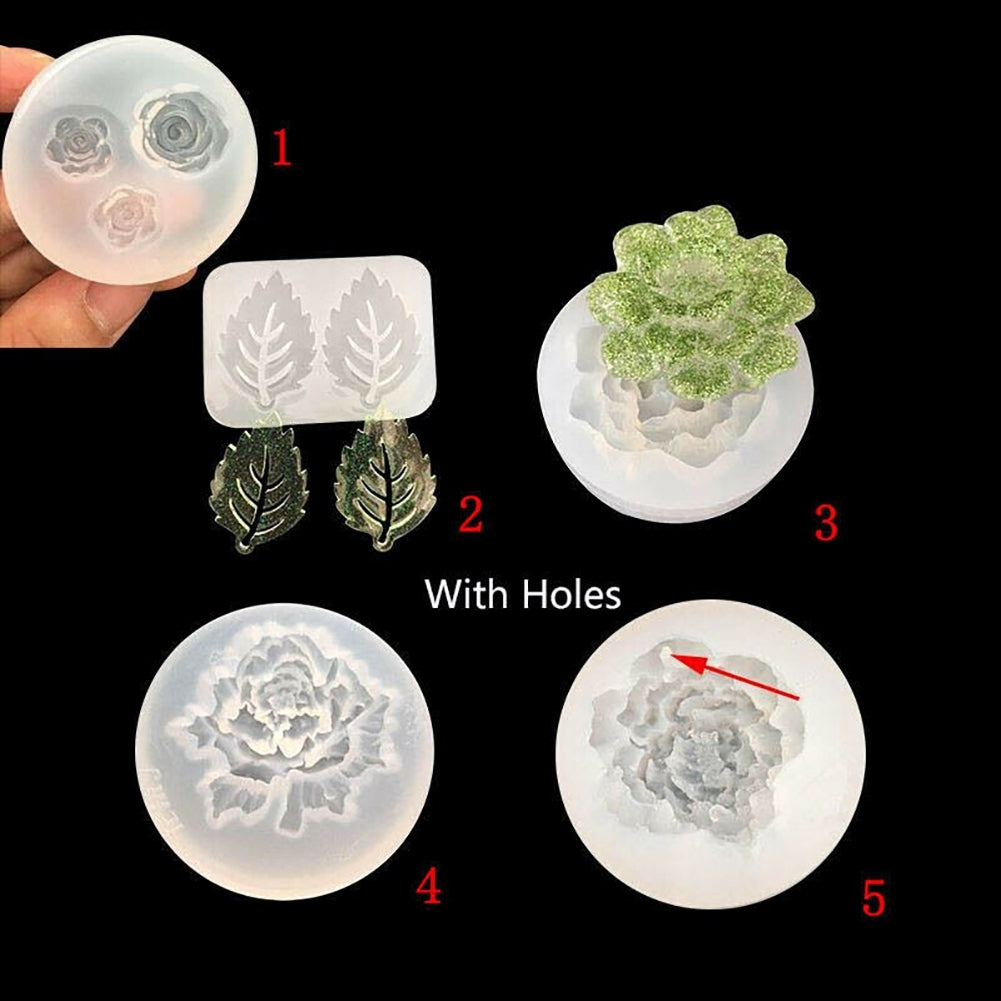 Silicone Mold Flower Leaf Epoxy Resin Mould DIY Jewelry Making Clay Craft Decor Image 7