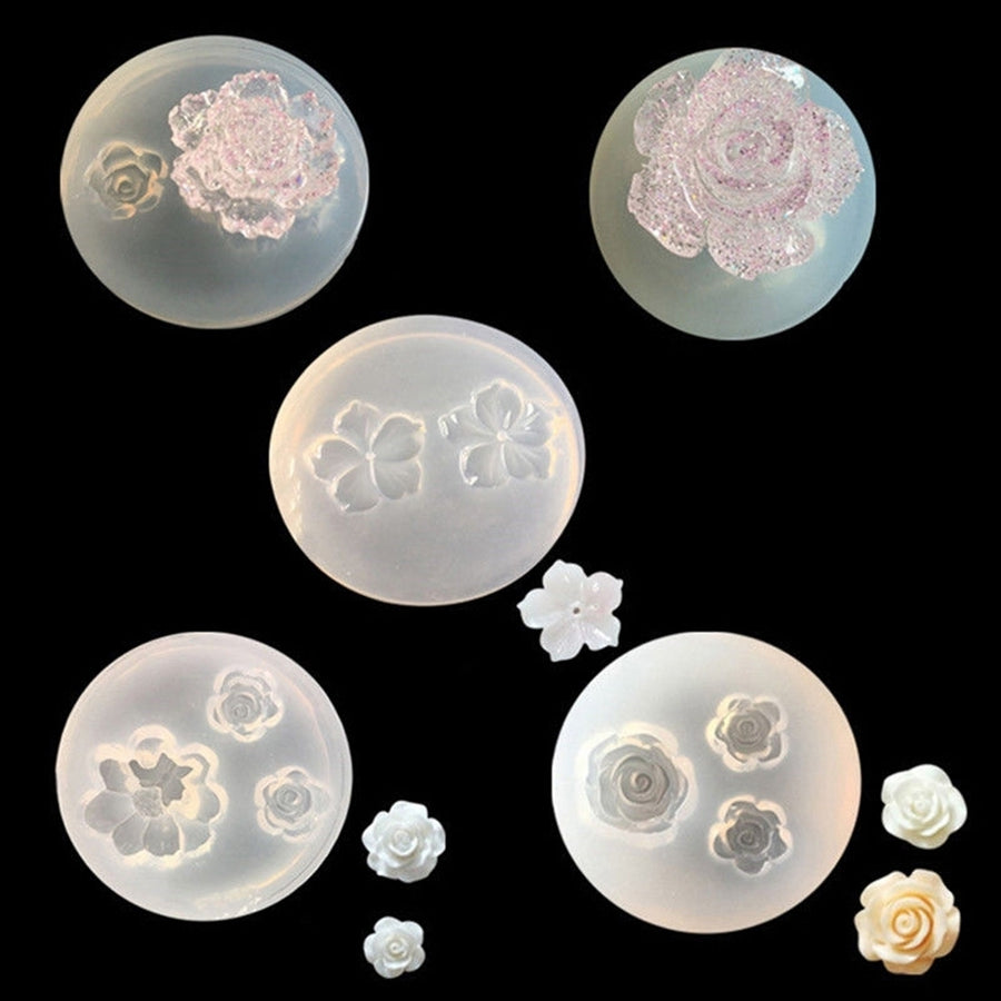 Flower Rose Shape Epoxy Resin Silicone Mold DIY Jewelry Hairpin Making Decor Image 1