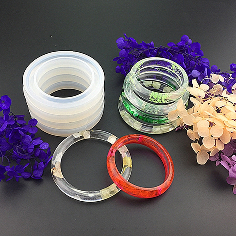 Round Silicone Bangle Casting Mold for Resin Bracelet Jewelry DIY Craft Tool Image 2