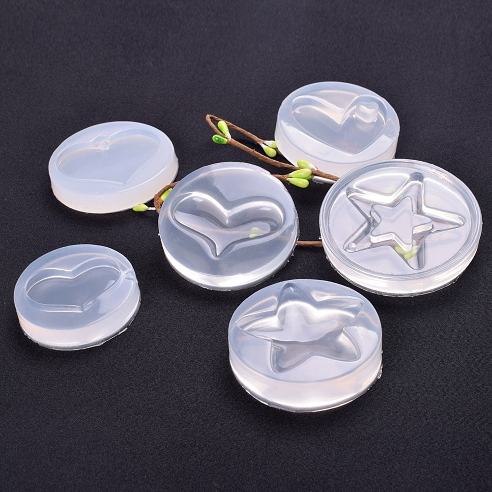 Heart Star Pendant Silicone Mould DIY Resin Crafts Decor Jewelry Making Mold Image 6