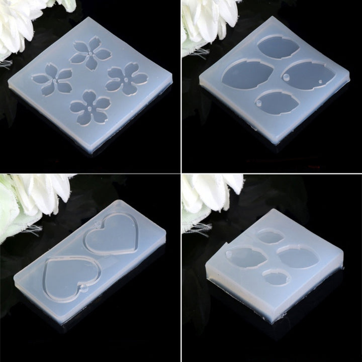 Jewelry Mold Flower Leaves Heart Shape Making Pendant Silicone Resin Craft Tool Image 6