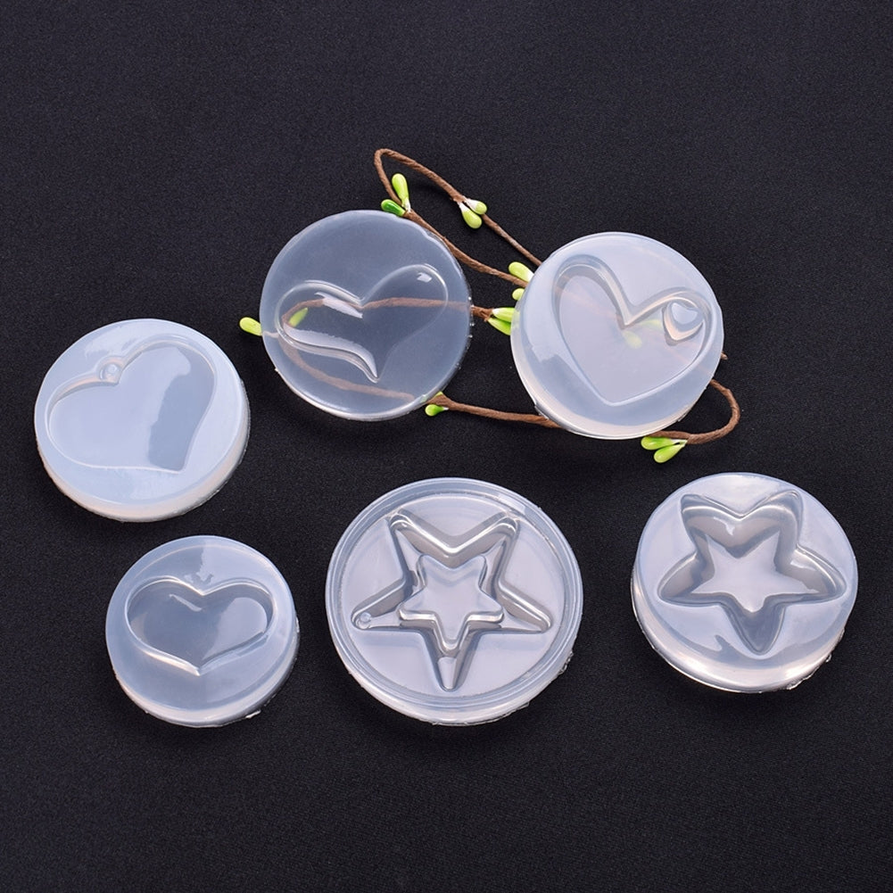 Heart Star Pendant Silicone Mould DIY Resin Crafts Decor Jewelry Making Mold Image 7