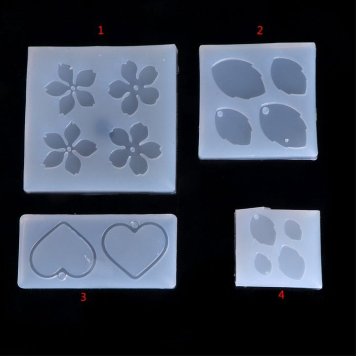 Jewelry Mold Flower Leaves Heart Shape Making Pendant Silicone Resin Craft Tool Image 7