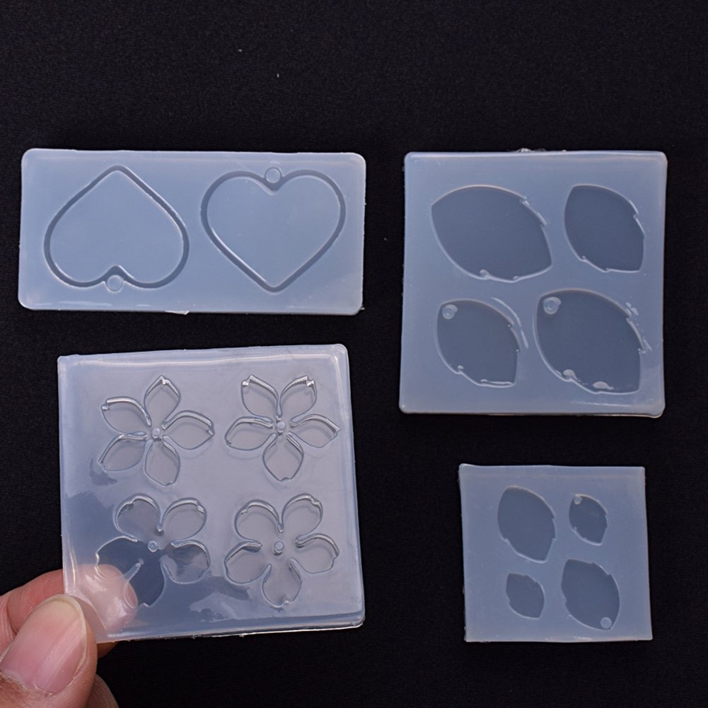 Jewelry Mold Flower Leaves Heart Shape Making Pendant Silicone Resin Craft Tool Image 11