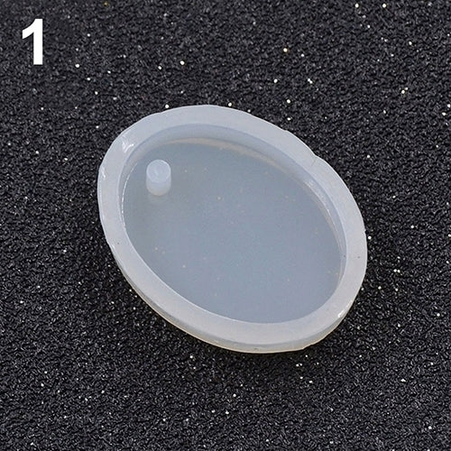 Silicone Round Square Teardrop Oval DIY Pendant Charm Mold Jewelry Making Tool Image 7