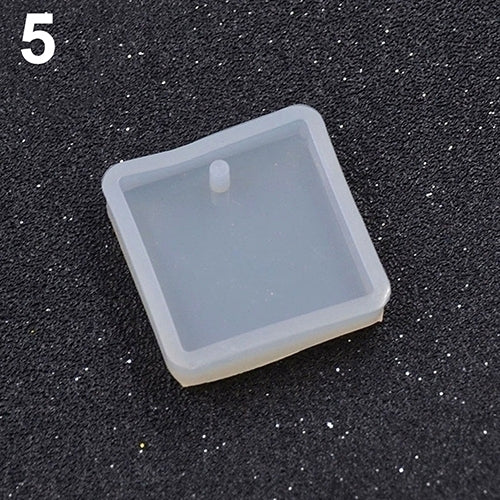 Silicone Round Square Teardrop Oval DIY Pendant Charm Mold Jewelry Making Tool Image 11