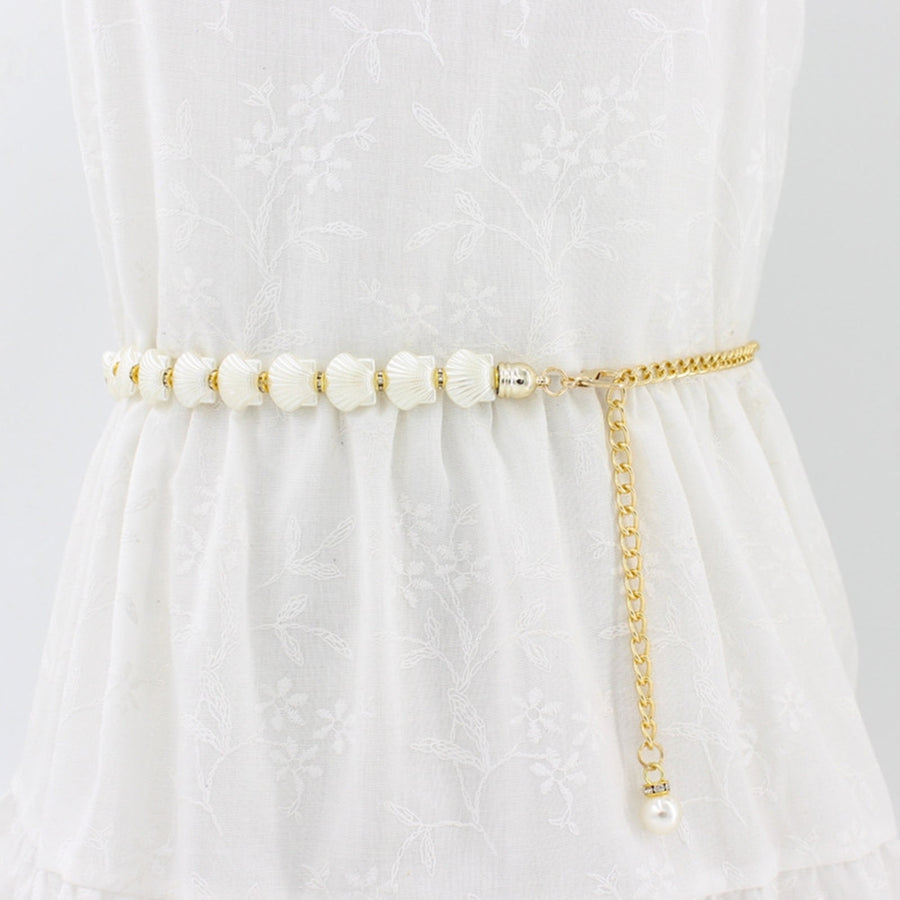 Waist Chain Faux Pearls Adjustable Jewelry Sweet Bright Luster Belly Chain for Daily Wear Image 1