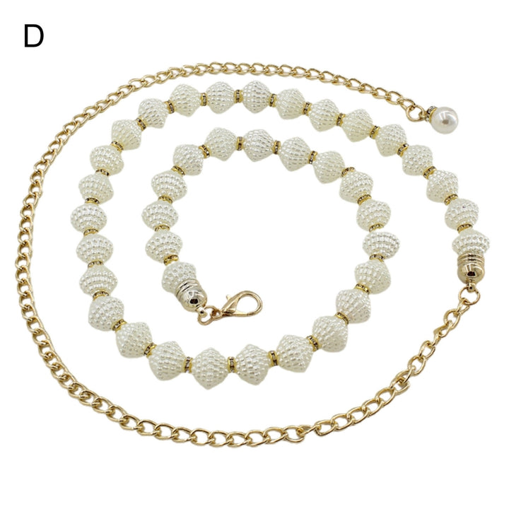 Waist Chain Faux Pearls Adjustable Jewelry Sweet Bright Luster Belly Chain for Daily Wear Image 4