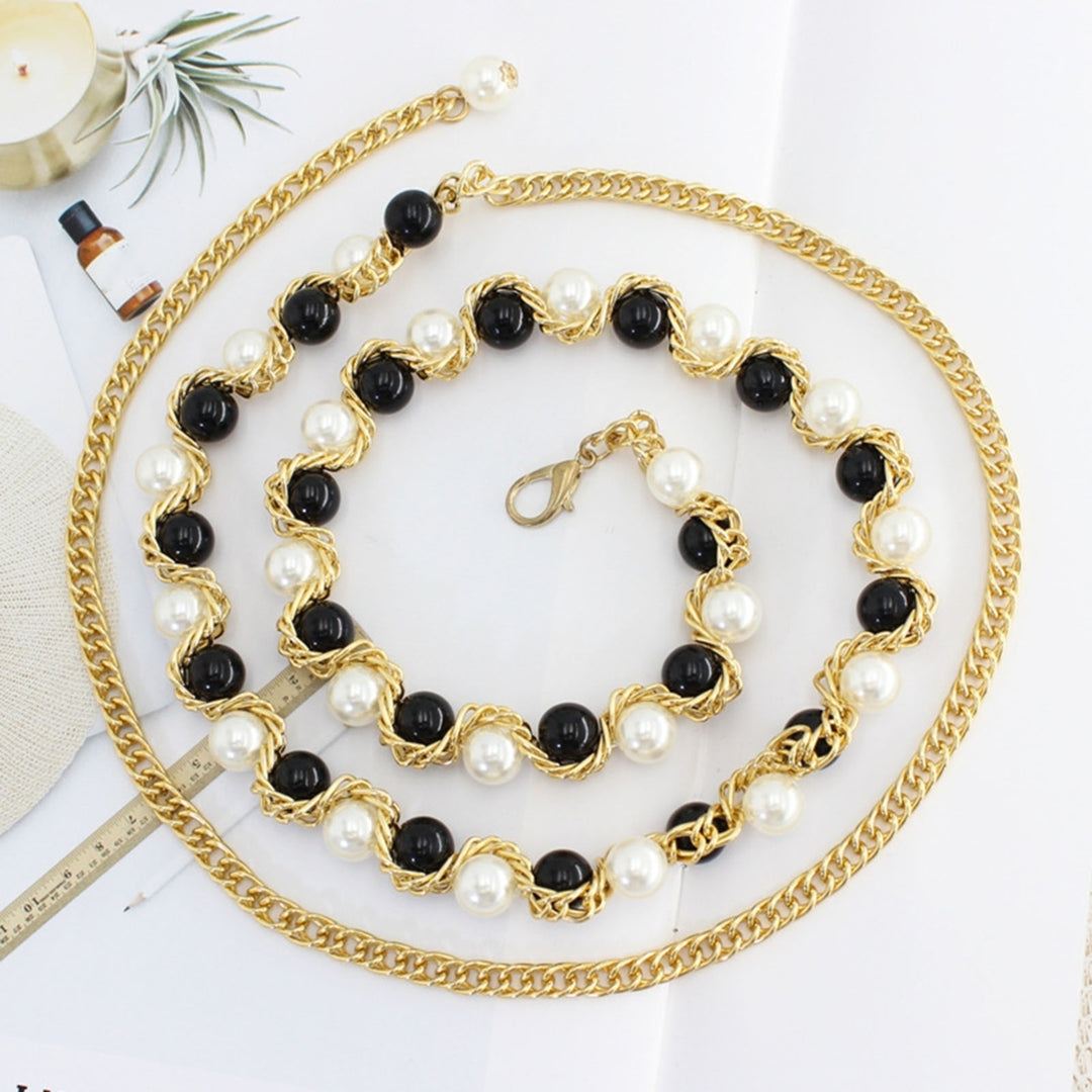 Waist Chain Faux Pearls Adjustable Jewelry Sweet Bright Luster Belly Chain for Daily Wear Image 10