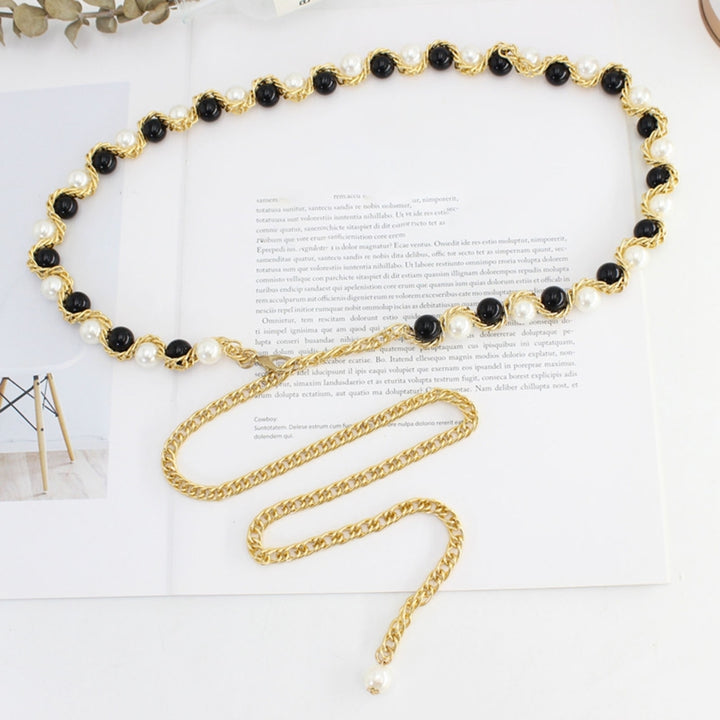 Waist Chain Faux Pearls Adjustable Jewelry Sweet Bright Luster Belly Chain for Daily Wear Image 11