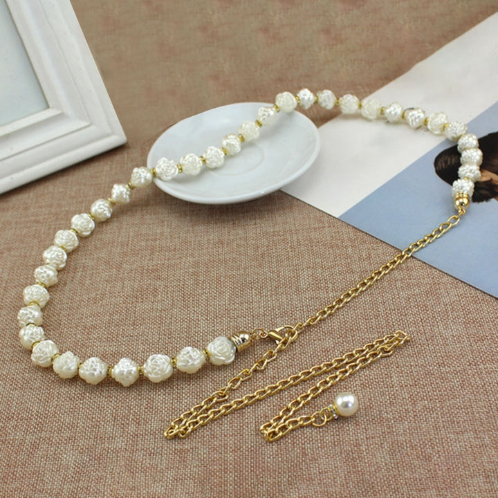 Waist Chain Faux Pearls Adjustable Jewelry Sweet Bright Luster Belly Chain for Daily Wear Image 12