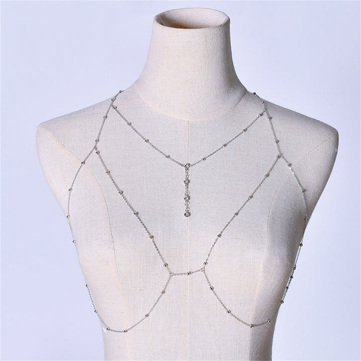 Body Chain Allergy Free Rust-proof Alloy Fashionable Chest Chain Body Jewelry for Female Image 3