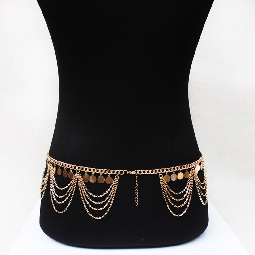 Women Belly Chain Multi-layer Tassel Anti Deform Jewelry Trendy Body Belt Chain for Beach Image 3