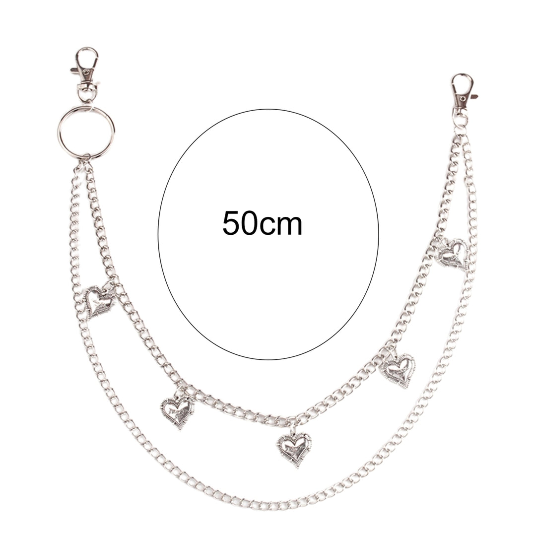 Anti-deform Pants Chain Eye-catching Alloy Double-layer Heart Shape Body Jewelry for Daily Use Image 4