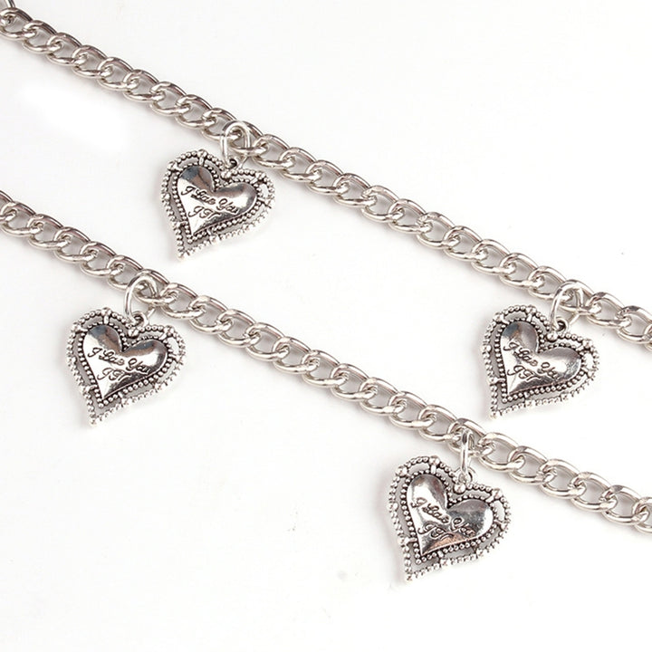 Anti-deform Pants Chain Eye-catching Alloy Double-layer Heart Shape Body Jewelry for Daily Use Image 8