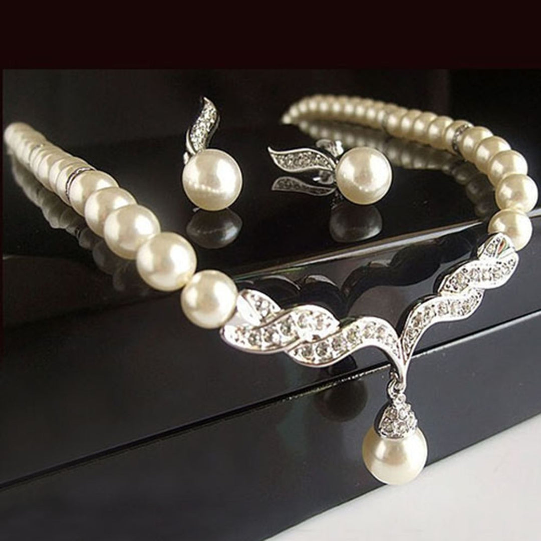 Jewelry Set Lightweight Unique Shape Alloy Unique Necklace Earrings Set for Party Image 6