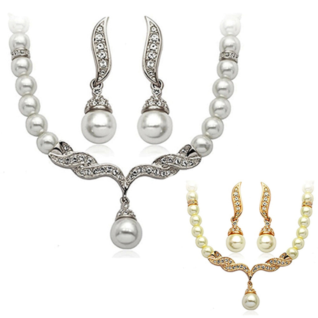 Jewelry Set Lightweight Unique Shape Alloy Unique Necklace Earrings Set for Party Image 9