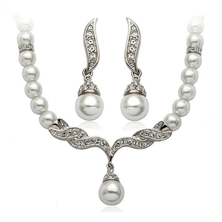 Jewelry Set Lightweight Unique Shape Alloy Unique Necklace Earrings Set for Party Image 10