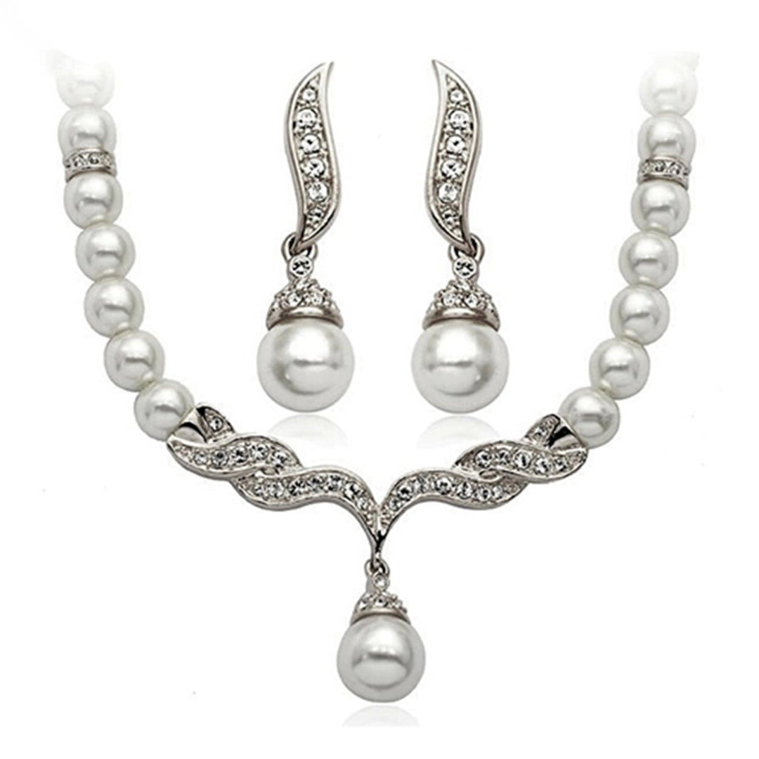 Jewelry Set Lightweight Unique Shape Alloy Unique Necklace Earrings Set for Party Image 1