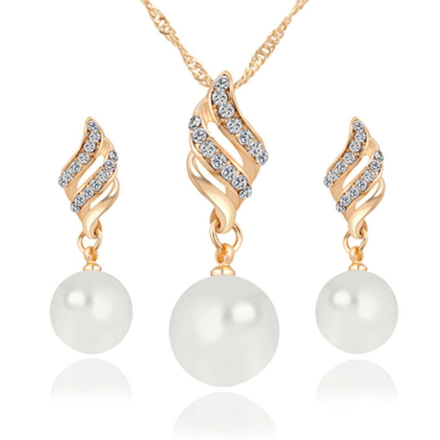 Earrings Faux Pearls Durable Alloy fine Elegant Color Earring Set for Travel Image 1