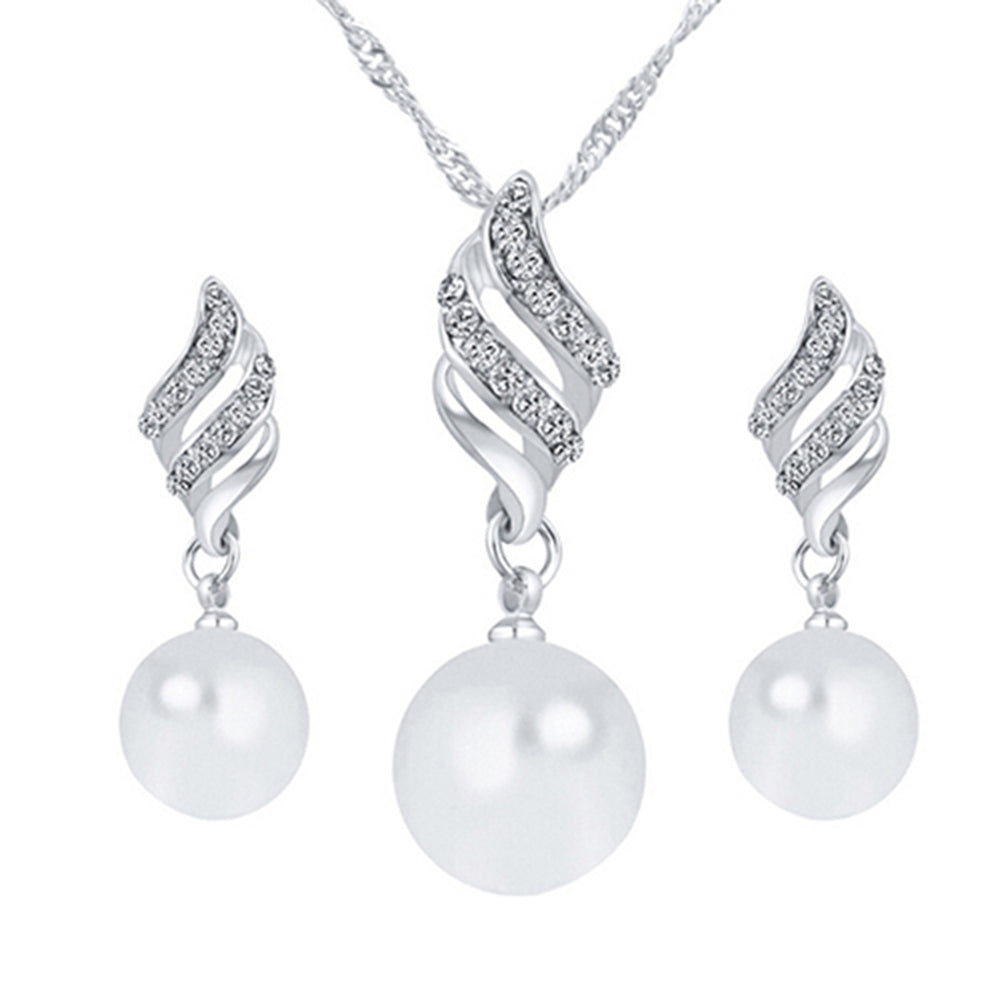 Earrings Faux Pearls Durable Alloy fine Elegant Color Earring Set for Travel Image 2