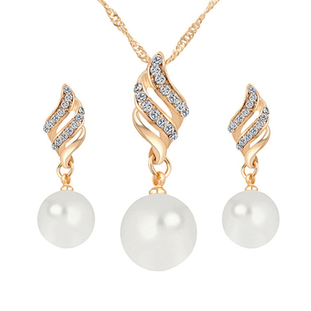 Earrings Faux Pearls Durable Alloy fine Elegant Color Earring Set for Travel Image 3