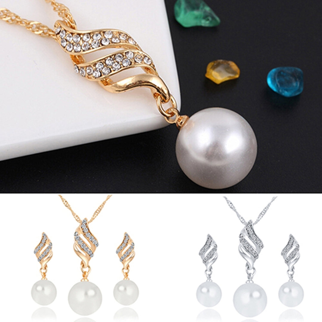 Earrings Faux Pearls Durable Alloy fine Elegant Color Earring Set for Travel Image 4