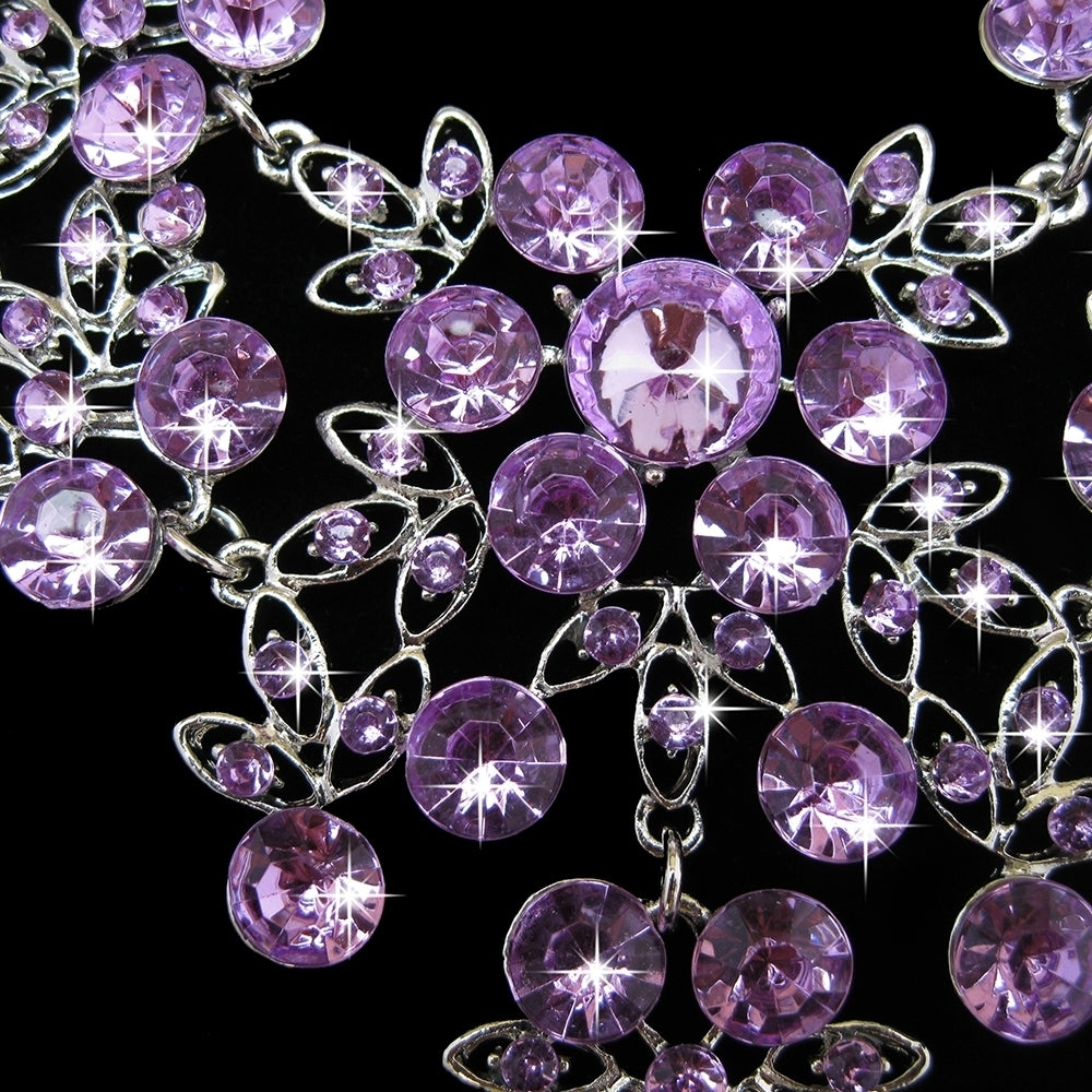 Womens Wedding Party Acrylic Flower Drop Pendant Necklace Earrings Jewelry Set Image 9