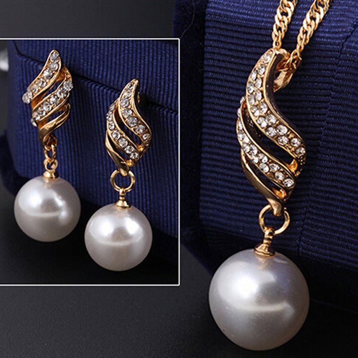 Earrings Faux Pearls Durable Alloy fine Elegant Color Earring Set for Travel Image 4