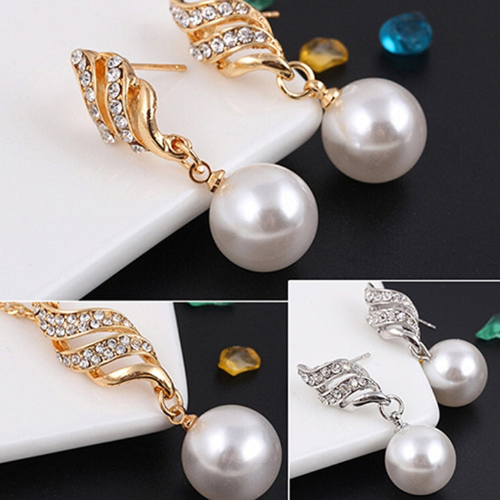 Earrings Faux Pearls Durable Alloy fine Elegant Color Earring Set for Travel Image 9