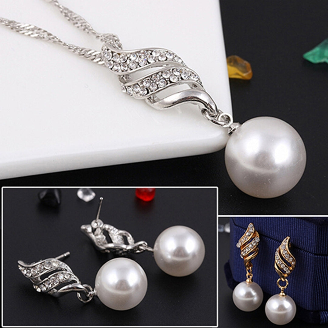 Earrings Faux Pearls Durable Alloy fine Elegant Color Earring Set for Travel Image 10