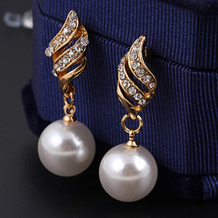 Earrings Faux Pearls Durable Alloy fine Elegant Color Earring Set for Travel Image 11